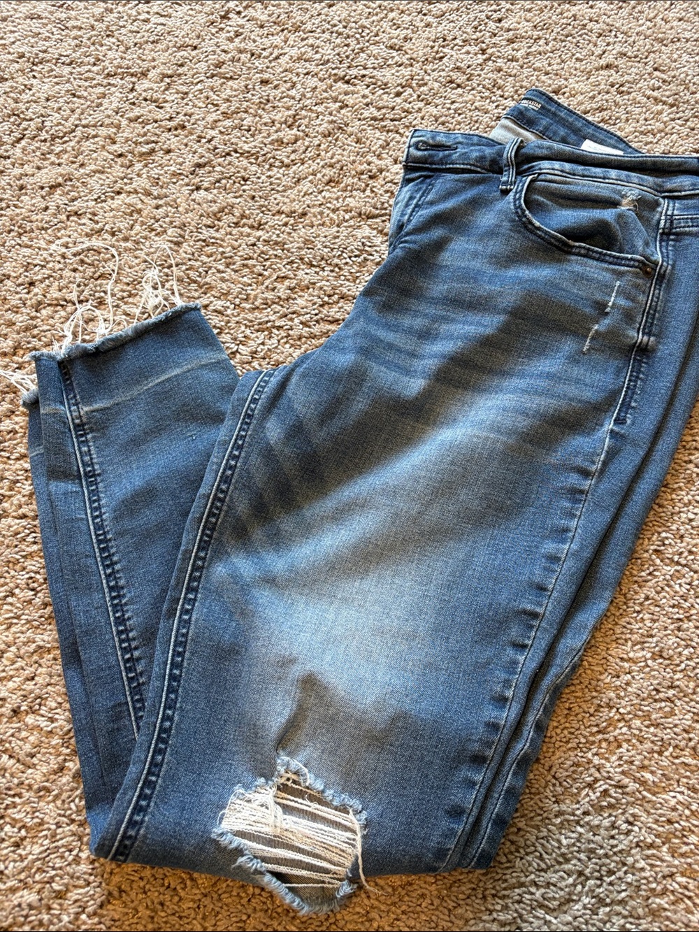 Old Navy Medium Blue Distressed Skinny Jeans